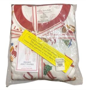 Pottery Barn Kids Elf on the Shelf Pajamas Adult Medium Organic Cotton 2pcs NWT